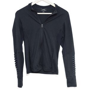 Womens Abercrombie & Fitch Black Mesh Zip-Up Long Sleeve Sweatshirt Size Small S